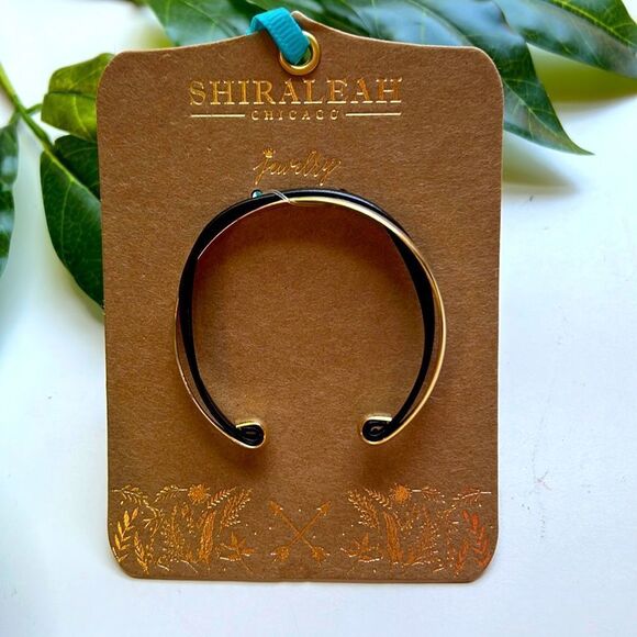 HOST PICK Shiraleah Gold and Leather Verna Cuff Bracelet Sz S - Picture 1 of 3